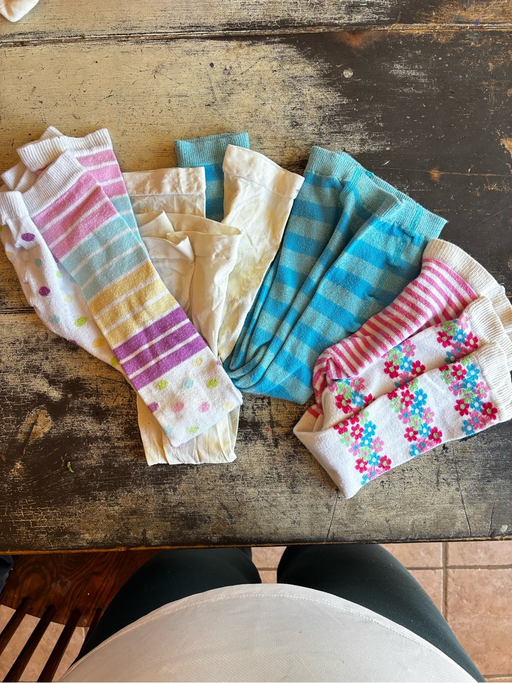 Children's Hanna Colorful Tights Lot of 4- Assorted Blue, Pink, White, Purple